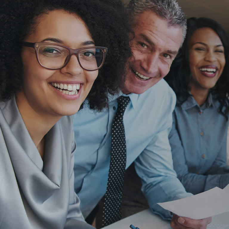 smiling office workers